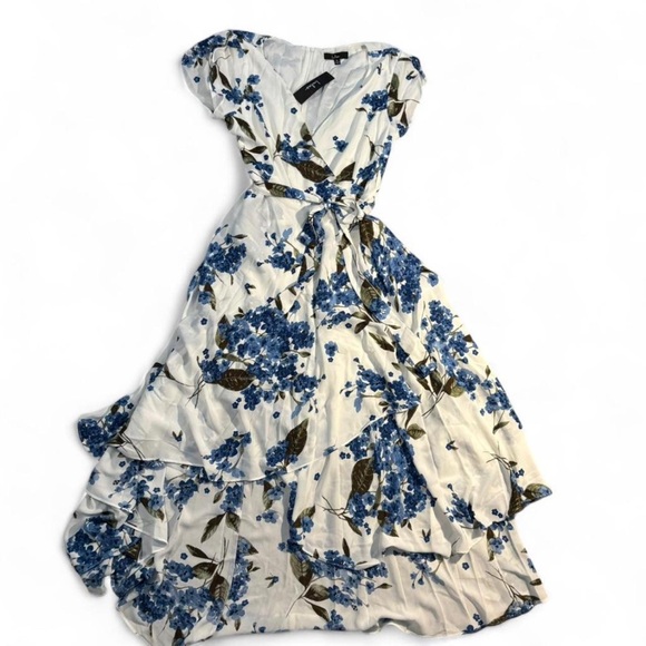 Lulus Women’s French Countryside Floral High-Low Dress XL White Blue New - Picture 4 of 12